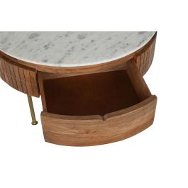 Mesa de Centro DKD Home Decor Mármol Madera de mango (85 x 85 x 45 cm)