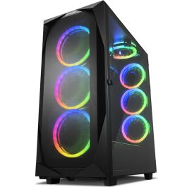 Sharkoon REV300 Torre E-ATX Negro Gaming con Panel Lateral Cristal Templado y 7 Ventiladores PWM Preinstalados