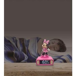 Lexibook Despertador Digital con Luz Nocturna 3D de Minnie y Efectos de Sonido