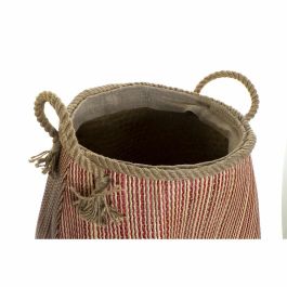 DKD Home Decor Cesta Balines Decorativa de Fibra, Colores Rojo y Azul Surtidos, 40x45x40 cm, Pack de 2 Unidades DKD Home Decor Cesta Balines Decorativa de Fibra, Colores Rojo y Azul Surtidos, 40x45x40 cm, Pack de 2 Unidades