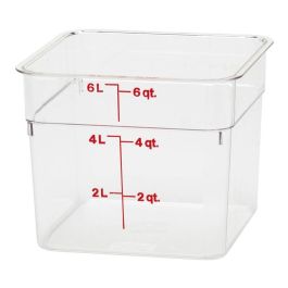 CAMBRO - 6SFSCW-135 - Recipiente cuadrado 5,7 L - 21,5 x 21,5 x 18,5 cm - Transparente (Tapa no incluida) - Venta 1 unidad. Precio: 25.4999998. SKU: B1KA8VEM6V