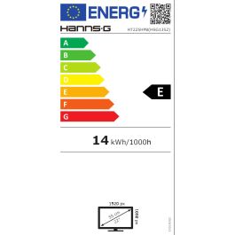 Hannspree HT225HPB Monitor Táctil 21.5" Full HD LED HDMI+DP Negro