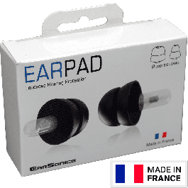 Earsonics Protector Auditivo In-Ear para Niños - Atenuación 16 dB con Funda y Almohadillas de Silicona Suaves Reutilizables Negro