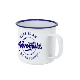 Mug Esmaltada Blanca con Frases 500 ml - Privilege (24 Unidades) Mug Esmaltada Blanca con Frases 500 ml - Privilege (24 Unidades)