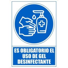 Archivo 2000 Señal "Obligatorio Utilizar Gel Desinfectante" 210x297 PVC Azul y Blanco Precio: 2.59000016. SKU: B1FKVQ6QHG
