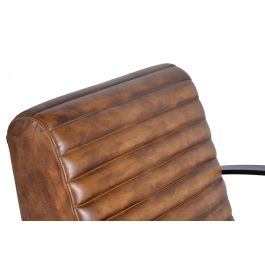 Giner y Colomer Sillón Industrial en Piel Natural Marrón con Estructura de Hierro