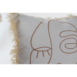 DKD Home Decor Cojin Boho Crema 10 x 45 x 45 cm (4 Unidades)