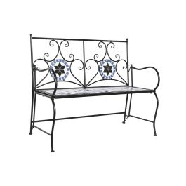 Banco DKD Home Decor Cerámica Mosaico Negro Metal Multicolor (111 x 54 x 88 cm)