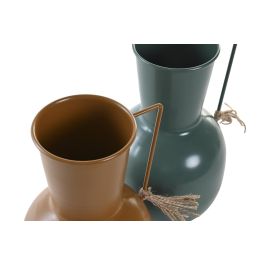DKD Home Decor Jarrón Boho Mostaza Verde 13 x 24 x 14.5 cm (2 Unidades)