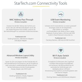 Startechcom 115B-USBC-MULTIPORT Docking Station USB-C, HDMI 4K 60Hz, 100W PD, 3x USB-A, Ethernet Gigabit, Lector SD/MicroSD, Compatible Multiplataforma