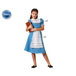 Disfraz Princesa Azul Vestido Niña Con Delantal 3-4 Años