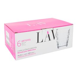 Lav Set de 6 Vasos de 340 ml Colección Artemis New Art 8.3 cm de diámetro por 9.8 cm de alto (8 Cajas)