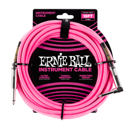 Cable Eb Instrumento Trenzado Jack-Jack Sa 5,49 M - Neon / Rosa