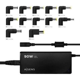 Aisens Cargador Universal 90W Automático con 12 Conectores y USB-A QC3.0 para Portátiles y Dispositivos Móviles