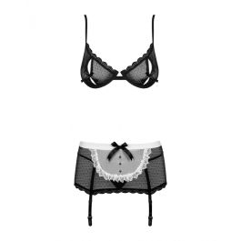 Conjunto de Lencería con Encaje Obsessive Maidme S/M Negro