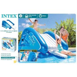 Intex 58849 Tobogán Hinchable con Pulverizadores para Piscinas de Suelo - Escalera, 6 Asas, 333x206x117 cm, +14 años