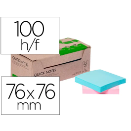 Q-connect Bloc de Notas Adhesivas Quita y Pon 76x76 mm Papel 100% Reciclado Colores Pasteles en Caja de Cartón Precio: 7.79000057. SKU: B149CY7GDQ