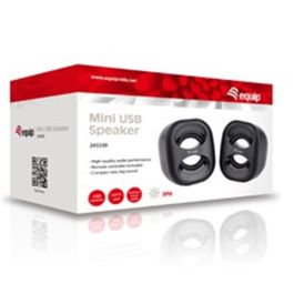 Equip Altavoces 2.0 Mini, Sonido Estéreo Potente, Conexión USB y Jack 3.5 mm, Ideal para PC y Portátiles