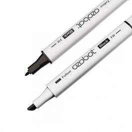 Ozobot Rotuladores Color Code Doble Punta - Set de 5 (rojo, azul, verde, 2 negros) para programar Ozobot BIT y EVO en papel