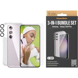 PanzerGlass 3-en-1 Pack Protector Pantalla Samsung Galaxy S24 Plus / UWF Vidrio Templado con EasyAligner Antirayado Antigolpes Transparente