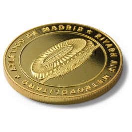 Atletico de Madrid Moneda Estadio Metropolitano Coleccionismo Zinc 4cm Capsula Acrilica Blister Expositivo