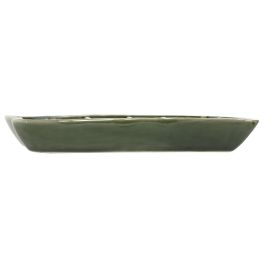 DKD Home Decor Bandeja Vaciabolsillos Boho Verde Porcelana Cactus 24 x 17 x 3 cm (6 Unidades)