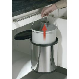 Cubo de basura Hailo Compact-Box Acero 15 L Negro Gris Integrable