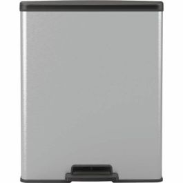 Curver CUR3253924839967 Cubo de Basura Rectangular Deco Bin 65L, Gris Metalizado, 49x29x61 cm
