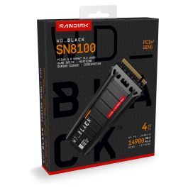 WD WD_BLACK SN8100 NVMe SSD 4TB M.2 2280 PCIe 5.0 con Disipador - Hasta 14900 MB/s - TLC 3D NAND
