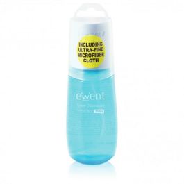 Ewent EW5671 Kit de Limpieza para Pantallas y Plásticos, Líquido Limpiador 200 ml con Paño Microfibra