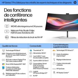 HP 734pm Monitor de Videoconferencia Series 7 Pro WQHD de 34 pulgadas Ultrapanorámico con IA y Thunderbolt 4