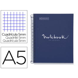 Miquelrius 1 Emotions Cuaderno Espiral DIN A5, Tapa Forrada, 80 Hojas 90g/m2 Cuadro 5 mm, Azul Marino Precio: 4.49999968. SKU: B1JRCVG86R
