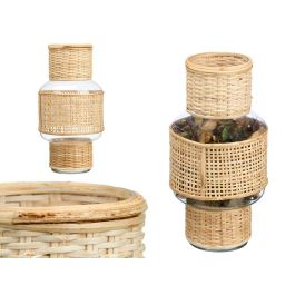 Portavela Forma Vidrio Rattan Giftdecor 15X31CM (6 Unidades) Precio: 67.50000004. SKU: B1AGNEREWT