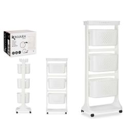 Verdulero de plástico Kinvara 3 alturas con ruedas, blanco, 33x11x42 cm Precio: 31.50000018. SKU: S3610960