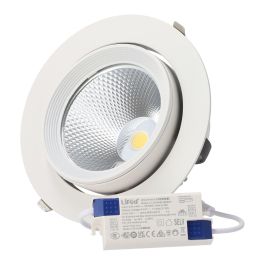 Foco Downlight LED 40W CCT Circular Orientable Driver LIFUD 40.000H Microprismático [HOCOBCOR40WLI-CCT} Precio: 27.95000054. SKU: B1A5SK322Y