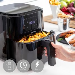 Freidora de Aire con Báscula InnovaGoods Fryinn Balance 5000 Negro 1500 W 5 L Acero Inoxidable Freidora de Aire con Báscula InnovaGoods Fryinn Balance 5000 Negro 1500 W 5 L Acero Inoxidable