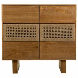 Cómoda Alexandra House Living Marrón Cuerda Madera de abeto Madera de Paulonia 36 x 75 x 80 cm