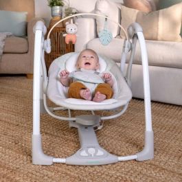 Ingenuity ING0074451169685 Hamaca Eléctrica Plegable Bebé Cosy Spot con Arco de Juguetes, Balanceo, Temporizador y Reclinación
