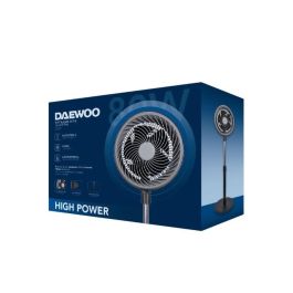 Daewoo Ventilador de Pared Alto Rendimiento 80W, Diámetro 25cm / 10", Base Redonda, Color Negro