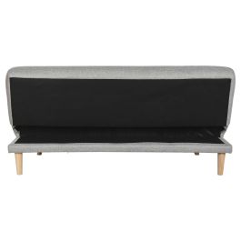 DKD Home Decor Sofá Cama Scandi de Poliéster y Rubberwood Gris 80 x 76 x 172 cm