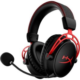 HP HyperX Cloud Alpha Wireless Gaming Headset, Auriculares Inalámbricos para Juego con Micrófono, Batería 300h, Negro-Rojo