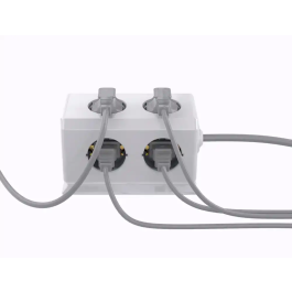 Q-connect Regleta Múltiple 10 en 1 con 6 Tomas, 3 USB y 1 USB-C, Cable 1.4m, 140x76x87mm