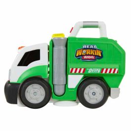 JAKKS PACIFIC Camión de Basura Interactivo Mr Dusty con Luces y Sonido para Niños +3 Años - ¡Barre, Come, Tira Juguetes! +50 Frases