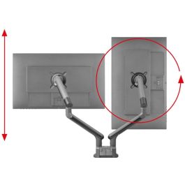 One For All ONE1735804246933 - Soporte Dinámico para Monitor VESA 100 con Brazos Dobles para 13"-32", Carga 8kg, Altura Ajustable, Negro