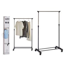 Perchero de Metal Kipit con Ruedas 12.6x76x5.6 cm, Negro/Plata (6 Unidades) Precio: 52.5000003. SKU: B12LX6GK6F