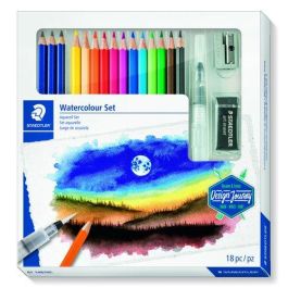 Lapices Acuarelables Staedtler Design Journey Set De Dibujo Mixto Caja De 18 12X 14610C Lapices Acuarelables 3X 100A Lumograph Aquarell 1X 949-M Pincel 1X 526 B30-9C Goma De Borrar 1X 510 10 Afila Metalico Precio: 19.49999942. SKU: B1DBZ64QDX