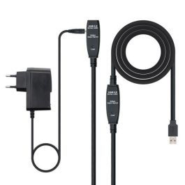 Nano Cable 10.01.0312 Cable Alargador Amplificador USB 3.0 Macho-Hembra 10m Negro