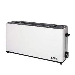 Edm Tostadora 1ranura larga White Design 900W, Blanco, 7 Posiciones de Tostado, Bandeja Recogemigas