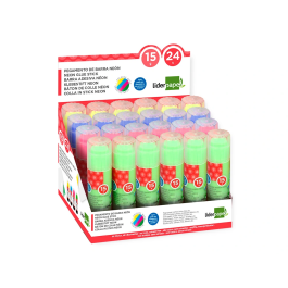 Liderpapel Pegamento en Barra Trazo Magico Color Neon Surtido Unidad 15 gr