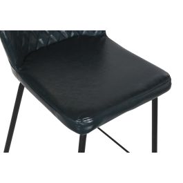 DKD Home Decor Taburete Vintage Azul Petroleo Metal y Pu 42.5 x 81.5 x 40 cm